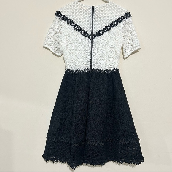 Maje Renald Two Tone Black & White Lace Fit & Flare Dress SIZE SMALL - Picture 6 of 7